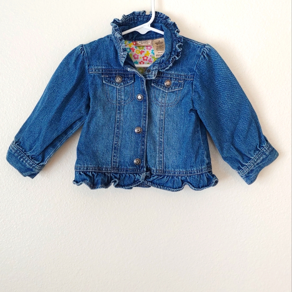 ⭐3/$20⭐ Arizona Ruffled Jean Jacket. 18 months. Like New.